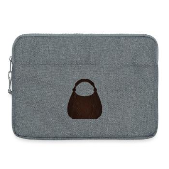Braune Ledertaschentextur - Laptoptasche 15" - Grau meliert - Vorne