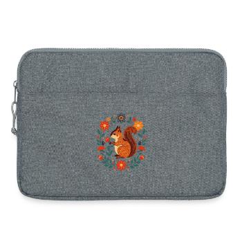 Flower Wreath Squirrel - Laptop bag 15" - heather grey - Front