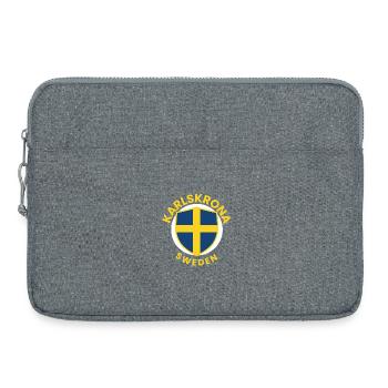 Drapeau du Bouclier suédois - Sacoche pour ordinateur portable 15 pouces - gris chiné - Devant