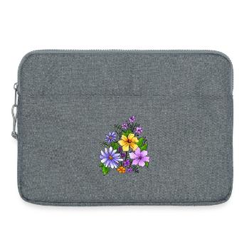 Flowers - Laptop bag 15" - heather grey - Front