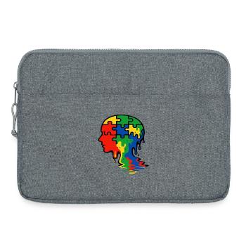 Illustration de tête de puzzle de sensibilisation à l’autisme - Sacoche pour ordinateur portable 15 pouces - gris chiné - Devant