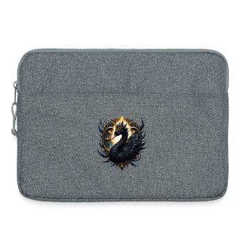 Kaiserlicher Schwarzer Schwan am Goldenen Reifen - Laptoptasche 15" - Grau meliert - Vorne