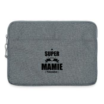 Cadeau Super Mamie -  T-shirt Potomitan - Sacoche pour ordinateur portable 15 pouces - gris chiné - Devant