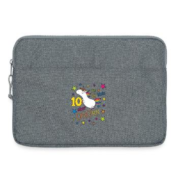 10 Years Girl Unicorn I'm Small But Horn - Laptop bag 15" - heather grey - Front