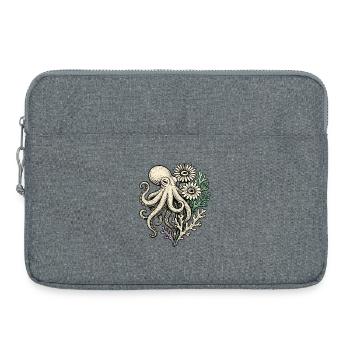 Pieuvre aux fleurs de corail - Sacoche pour ordinateur portable 15 pouces - gris chiné - Devant