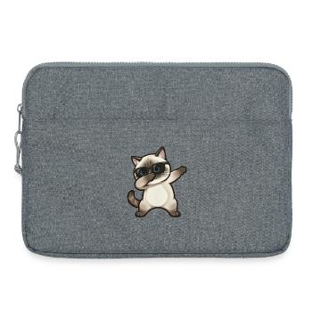Dabbing Siamkatze - Laptoptasche 15" - Grau meliert - Vorne