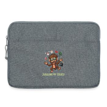 Meine Probleme jonglieren, lustiges, gestresstes Affendesign - Laptoptasche 15" - Grau meliert - Vorne