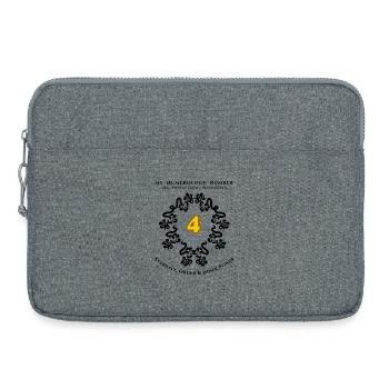 Numéro 4 Symbole de Stabilité, d’Ordre et de Force - Sacoche pour ordinateur portable 15 pouces - gris chiné - Devant
