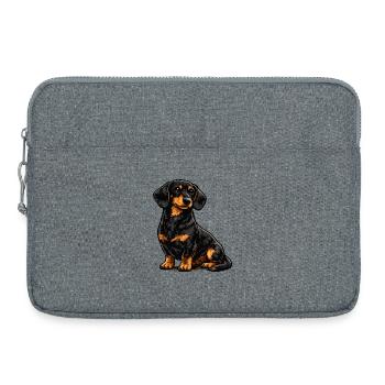 Dackel Hund Haustier - Laptoptasche 15" - Grau meliert - Vorne