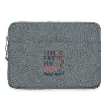 Les coureurs de trail courent dans la salité - Sacoche pour ordinateur portable 15 pouces - gris chiné - Devant