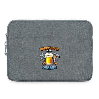 Happy Hour Garage Motiv - Laptoptasche 15" - Grau meliert - Vorne