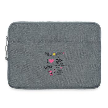 paris Petite Fille Miss Rose Coeur Teen Girl Caniche - Sacoche pour ordinateur portable 15 pouces - gris chiné - Devant