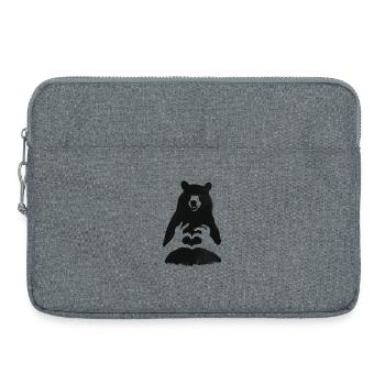 Bear Grizzly Bear Brown Bear Heart Nature Camping Strong lo - Laptop bag 15" - heather grey - Front