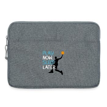 Basketball Spieler play now sleep later korb Wurf - Laptoptasche 15" - Grau meliert - Vorne