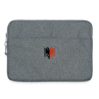 Albanischer Adler Rot-Schwarz „Dualer Stolz“ - Laptoptasche 15" - Grau meliert - Vorne