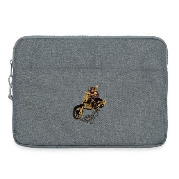 Muster, lustige Maus auf einem Motorrad - Laptoptasche 15" - Grau meliert - Vorne