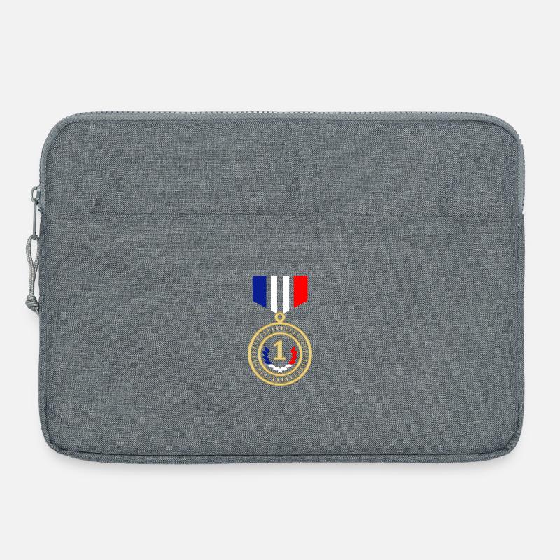 Rote weiße blaue Medaille - Laptoptasche 15" - Grau meliert