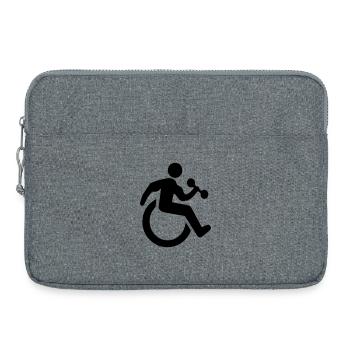 Symbole de fitness en fauteuil roulant # - Sacoche pour ordinateur portable 15 pouces - gris chiné - Devant