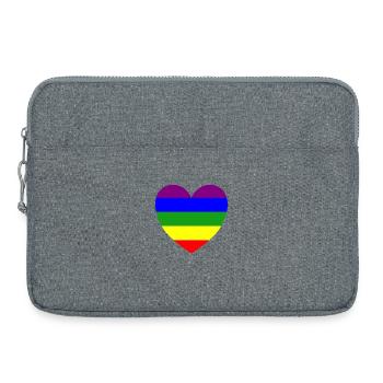 Regenbogen Herz Maske - Laptoptasche 15" - Grau meliert - Vorne