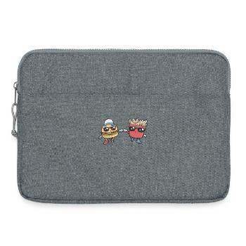 Burgers et frites kawaii - Sacoche pour ordinateur portable 15 pouces - gris chiné - Devant