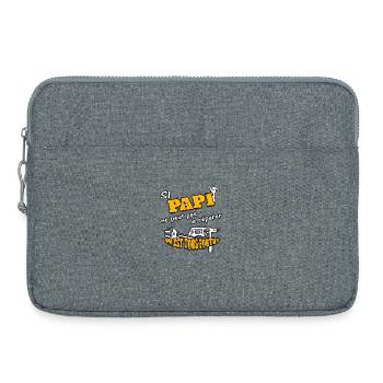 si papi Papy grand-père - Sacoche pour ordinateur portable 15 pouces - gris chiné - Devant