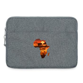 Carte du safari africain - Sacoche pour ordinateur portable 15 pouces - gris chiné - Devant