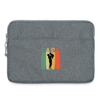 Papa et le fils de l’équipe Idée cadeau fête des pères - Sacoche pour ordinateur portable 15 pouces - gris chiné - Devant