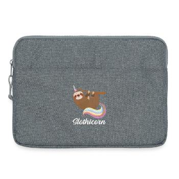 Slothicorn Faultier Einhorn Süß Lustig Shirt - Laptoptasche 15" - Grau meliert - Vorne