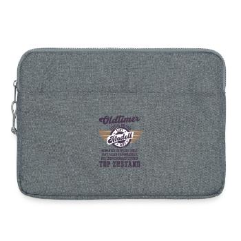 Oldtimer Modell Retro Flügel Geschenk - Laptoptasche 15" - Grau meliert - Vorne