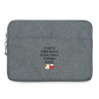 Ces Salopes de Deuxième Chaussettes - Humour noir - Sacoche pour ordinateur portable 15 pouces - gris chiné - Devant