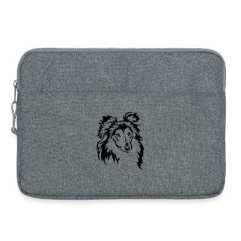 Tête de Sheltie - Sacoche pour ordinateur portable 15 pouces - gris chiné - Devant