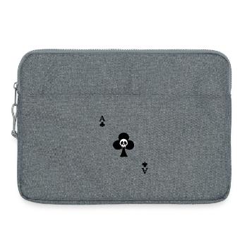 Skull and ace of clover - Laptop bag 15" - heather grey - Front