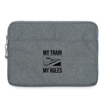 Train driver sayings my train my rules - Laptop bag 15" - heather grey - Front