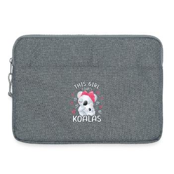 This girl loves koalas - Laptop bag 15" - heather grey - Front