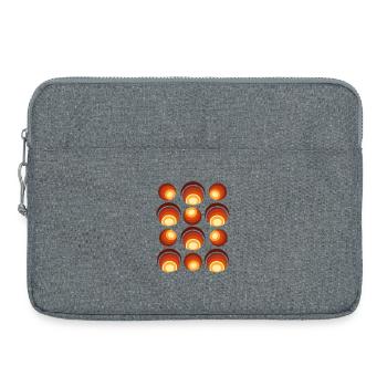 70er Jahre Retro Kugel Muster Orangebraun - Laptoptasche 15" - Grau meliert - Vorne