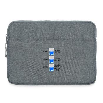 Ingenieurglas halb voll halb leer Lustiger Ingenieur - Laptoptasche 15" - Grau meliert - Vorne