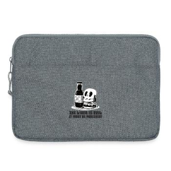 The liver is evil and is punished - Laptop bag 15" - heather grey - Front