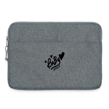 Baby 2023 - Geburt Schwanger 2023 Schwangerschaft - Laptoptasche 15" - Grau meliert - Vorne