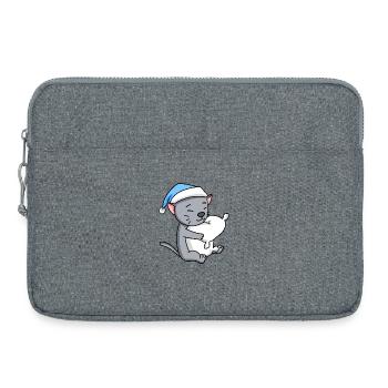 Chat race korat - Sacoche pour ordinateur portable 15 pouces - gris chiné - Devant
