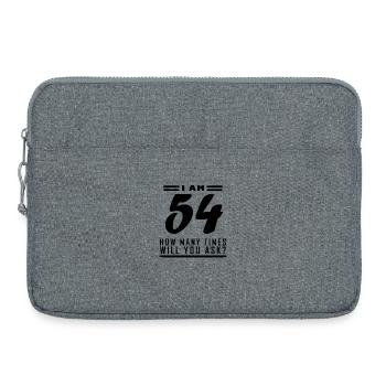J’ai 54 ans – Cadeau de 54e anniversaire - Sacoche pour ordinateur portable 15 pouces - gris chiné - Devant