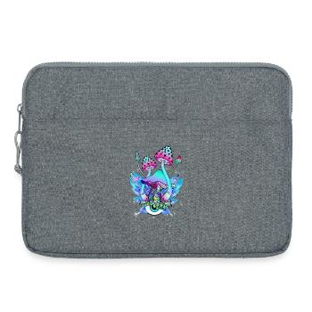 Magic Mushrooms Psychedelic Mushroom Eyes Art - Laptop bag 15" - heather grey - Front