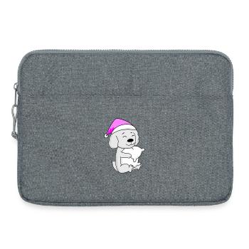 Chien race de chien Malteser - Sacoche pour ordinateur portable 15 pouces - gris chiné - Devant
