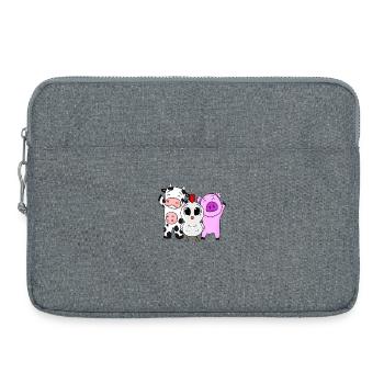 Animaux de ferme - Sacoche pour ordinateur portable 15 pouces - gris chiné - Devant