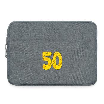 50 ans - Cadeau de 50e anniversaire - 1950 - Sacoche pour ordinateur portable 15 pouces - gris chiné - Devant