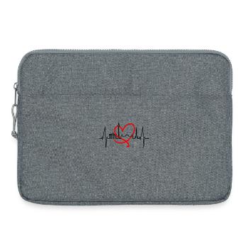 Berlin Skyline Heartbeat Heart Love Love Berliners - Sacoche pour ordinateur portable 15 pouces - gris chiné - Devant