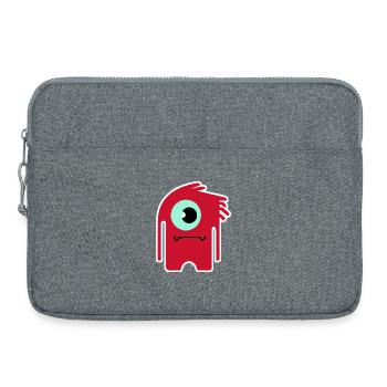Red Cyclops Monster | Funny Chibi Alien  - Laptop bag 15" - heather grey - Front