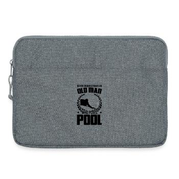 Alter Billardspieler - Laptoptasche 15" - Grau meliert - Vorne