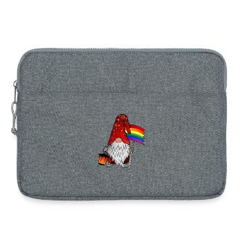 Gnome de Noël avec drapeau de la Gay Pride - Sacoche pour ordinateur portable 15 pouces - gris chiné - Devant