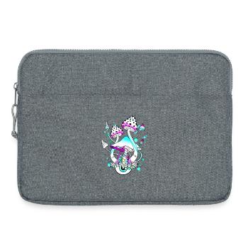 Magic Mushrooms White Mushroom Mushroom Eyes Art - Laptop bag 15" - heather grey - Front