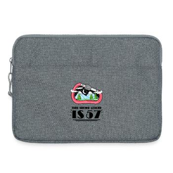 57th birthday hiker 57 years old mountain hiking - Laptop bag 15" - heather grey - Front
